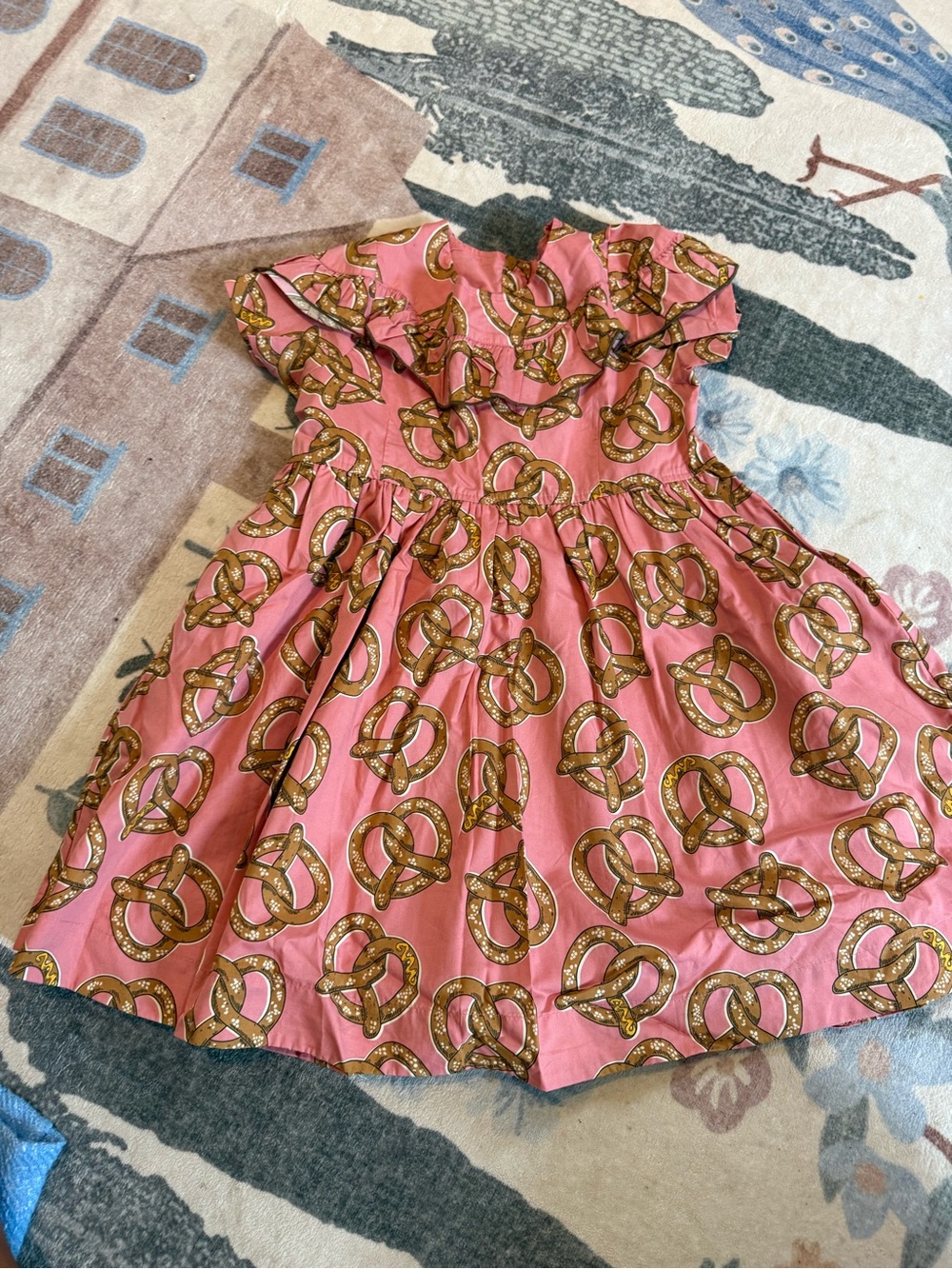 Pink Chicken Pink Pretzel-Print Ruffle Dress